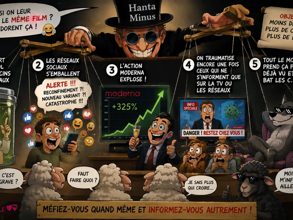 Illustration humoristique du Hantavirus et de l’emballement médiatique