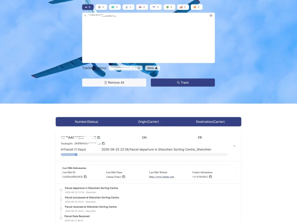 2Track your parcel WanbExpress